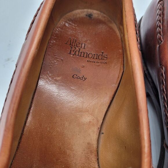 Allen Edmonds Shoes Mens sz 8 D Cody Kiltie Tassel Leather Loafers Brown - Picture 3 of 10